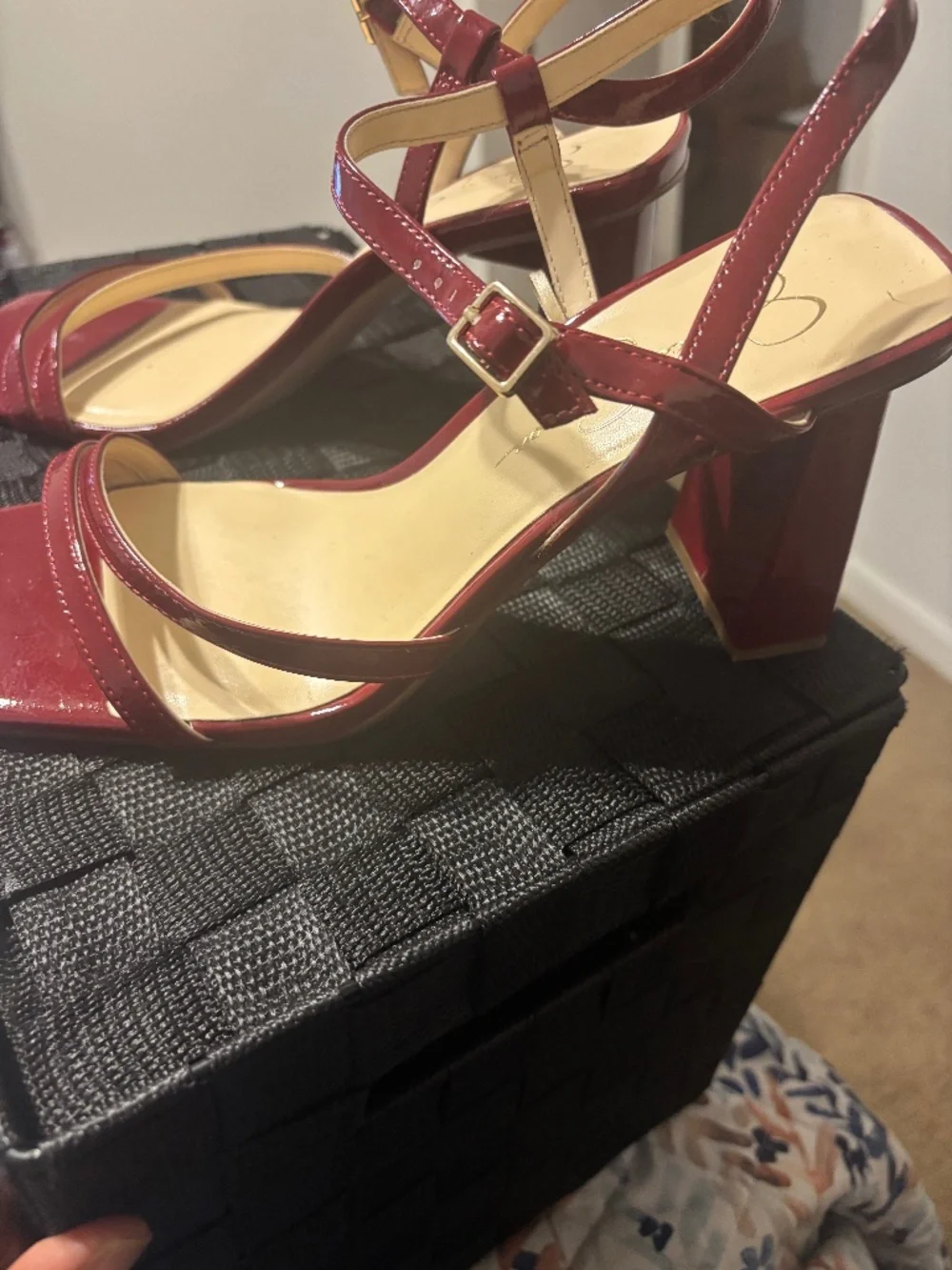 Size 11 - Jessica Simpsom Red Strappy Heels